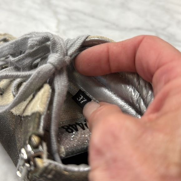 SOLD P448 Skate High Top Interior Zip Sneakers in Cream and Metallic size 37 - Picture 8 of 11